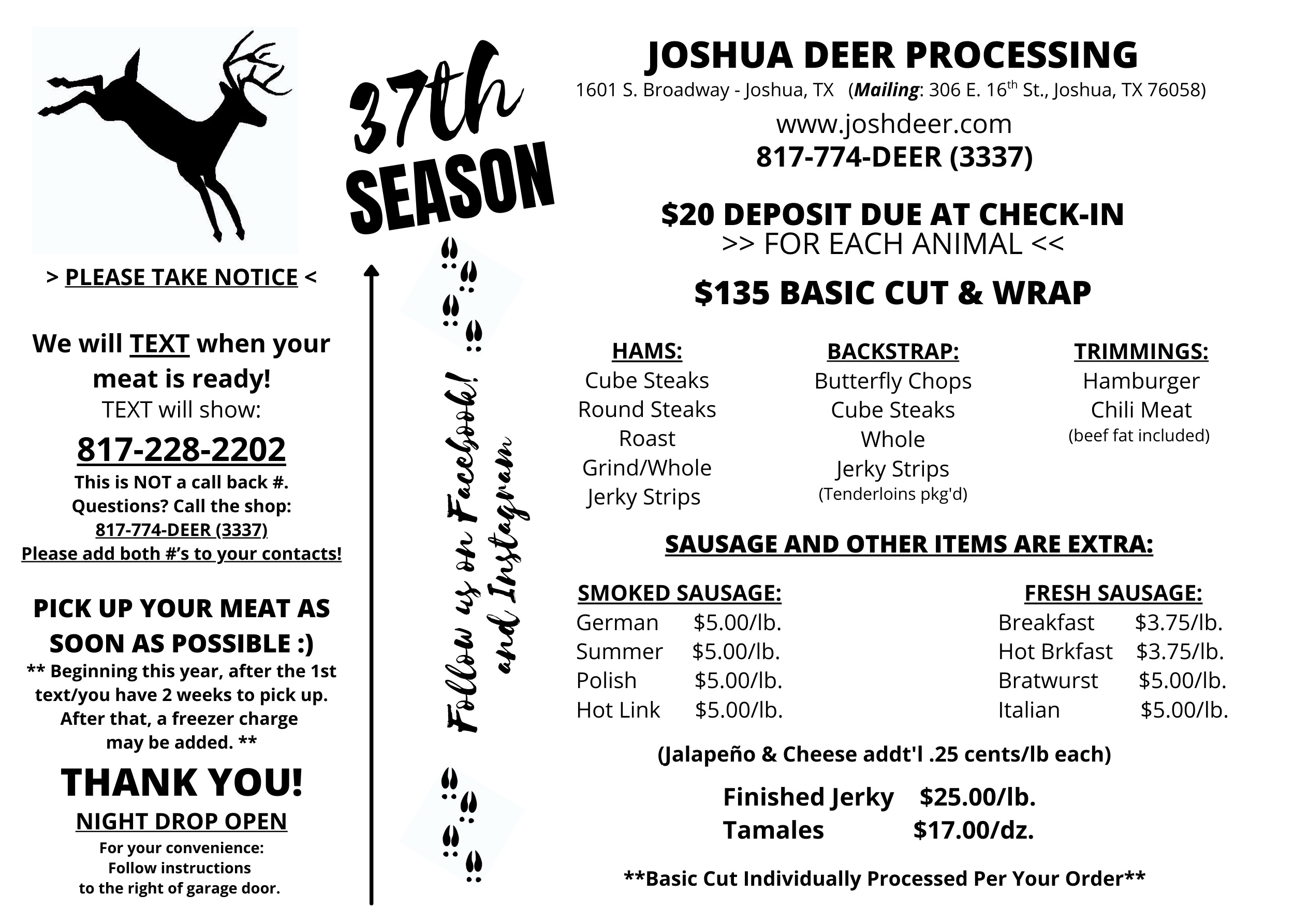 Joshua Deer 2025-2026 prices
